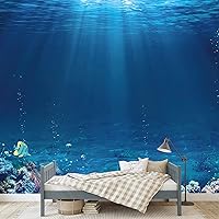 Vista 21 de SIGNWIN Mural de pared con vista al mar azul y playa extraíble, autoadhesivo, decoración de pared para dormitorio, sala de estar, 66 x 96 pulgadas