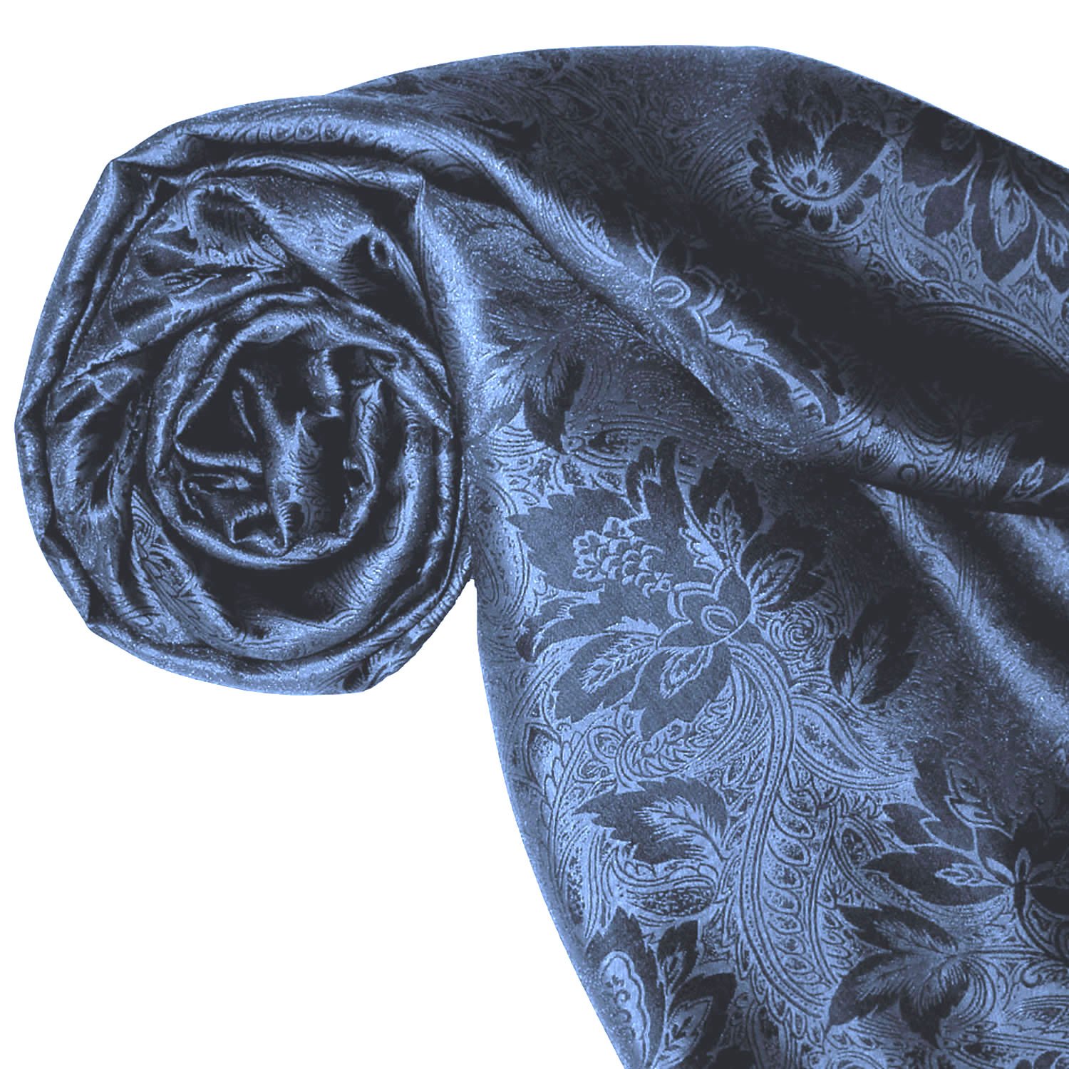 Lorenzo Cana 8915911 - Pañuelo de lujo para hombre (tejido de damasco, estampado floral de cachemira, 55 x 190 cm), color azul, azul, 55 x 190 cm