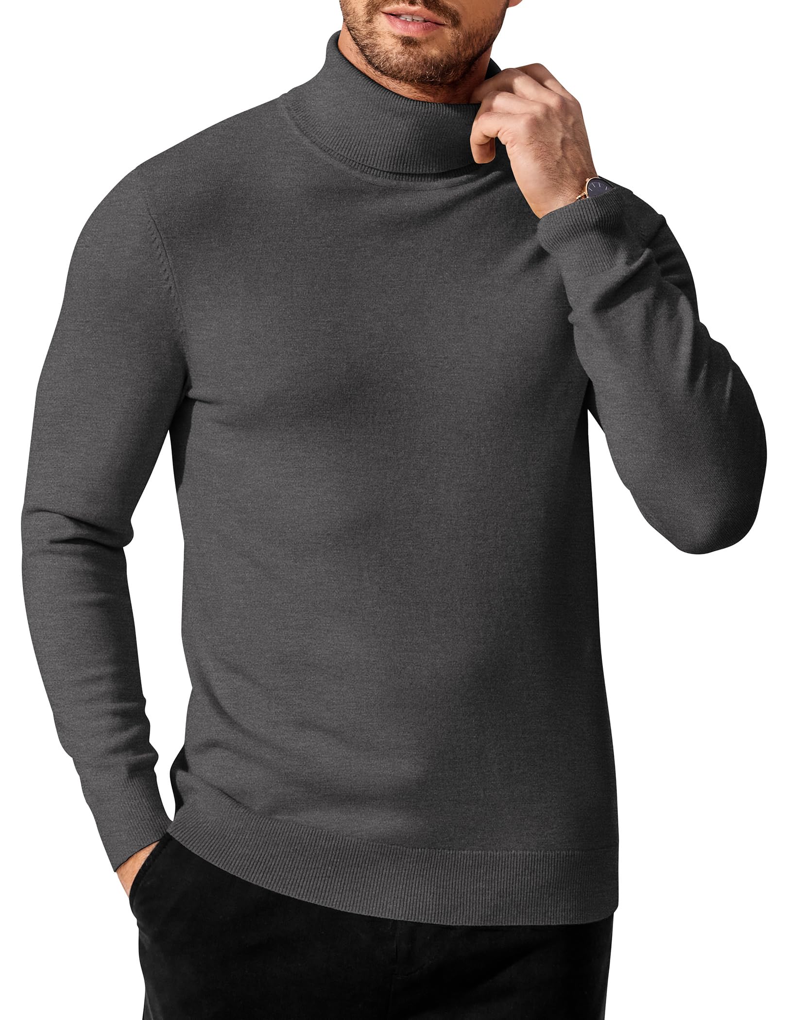 COOFANDY Rollkragenpullover Herren Turtleneck Rollkragenshirt Feinstrick Basic Pullover Regular fit