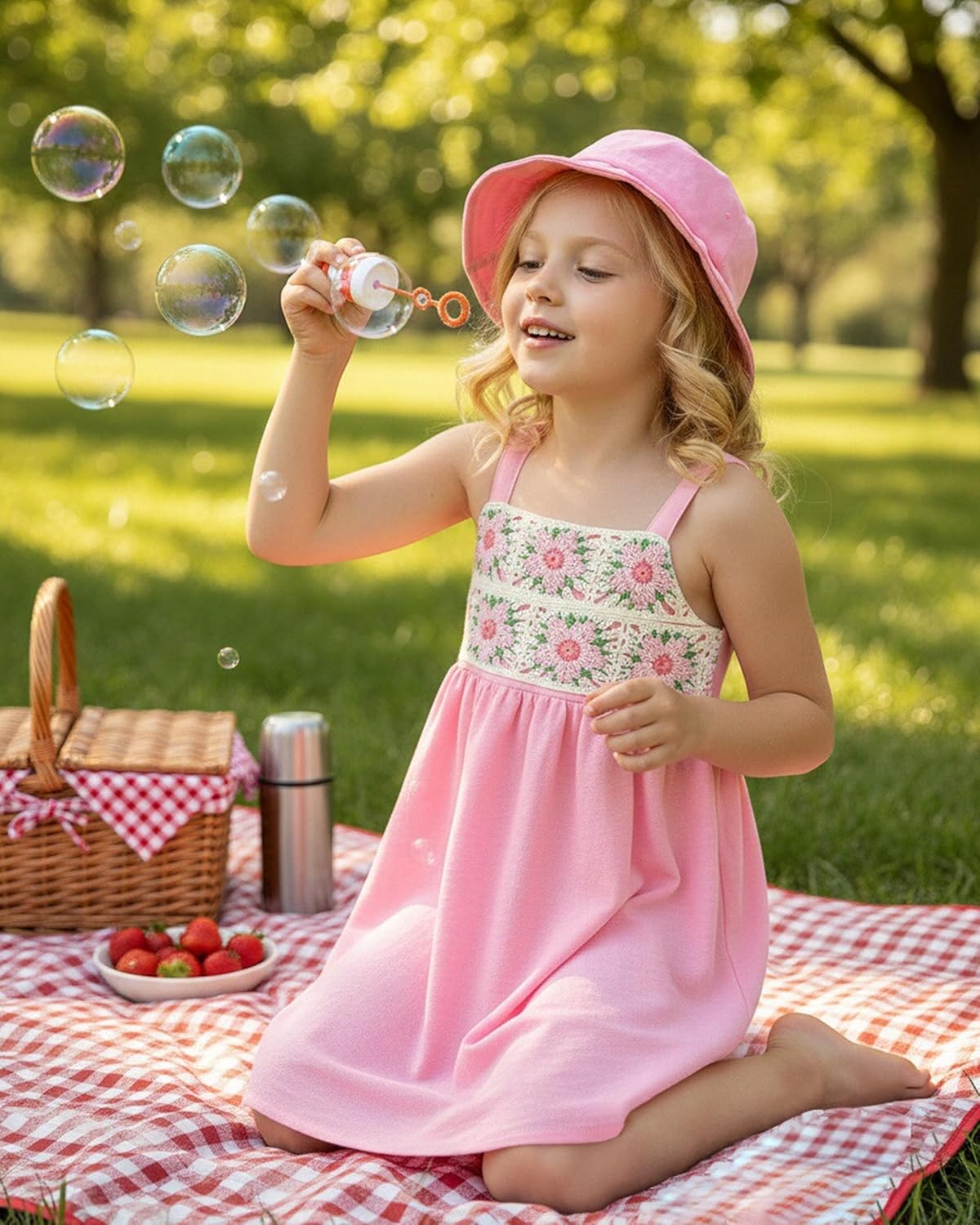 Toddler Baby Girls Dresses Summer Sleeveless Dress Kids Girls Spring Sling Sundress 3-Piece School Outfits Size 2-8T - Image 3