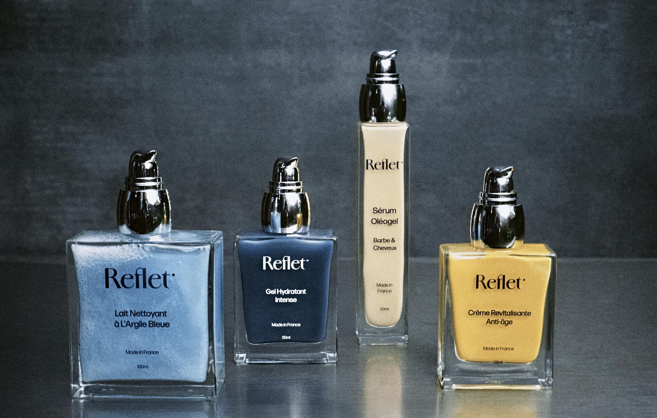 Reflet Cosmetique – Set Ritual Revitalisierend angereichert – Gesichtsreiniger + feuchtigkeitsspendendes Gesichtsserum + Bart- und Haarserum + Anti-Aging Gesicht