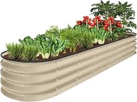 Vista 14 de Best Choice Products Cama de jardín elevada de metal para exteriores de 4 x 2 x 1 pies, maceta ovalada de raíces profundas para verduras, flores