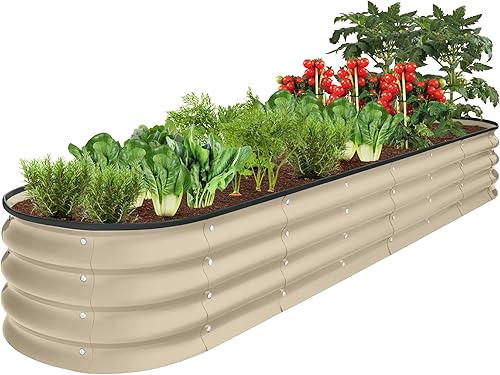 Miniatura 14 de Best Choice Products Cama de jardín elevada de metal para exteriores de 4 x 2 x 1 pies, maceta ovalada de raíces profundas para verduras, flores