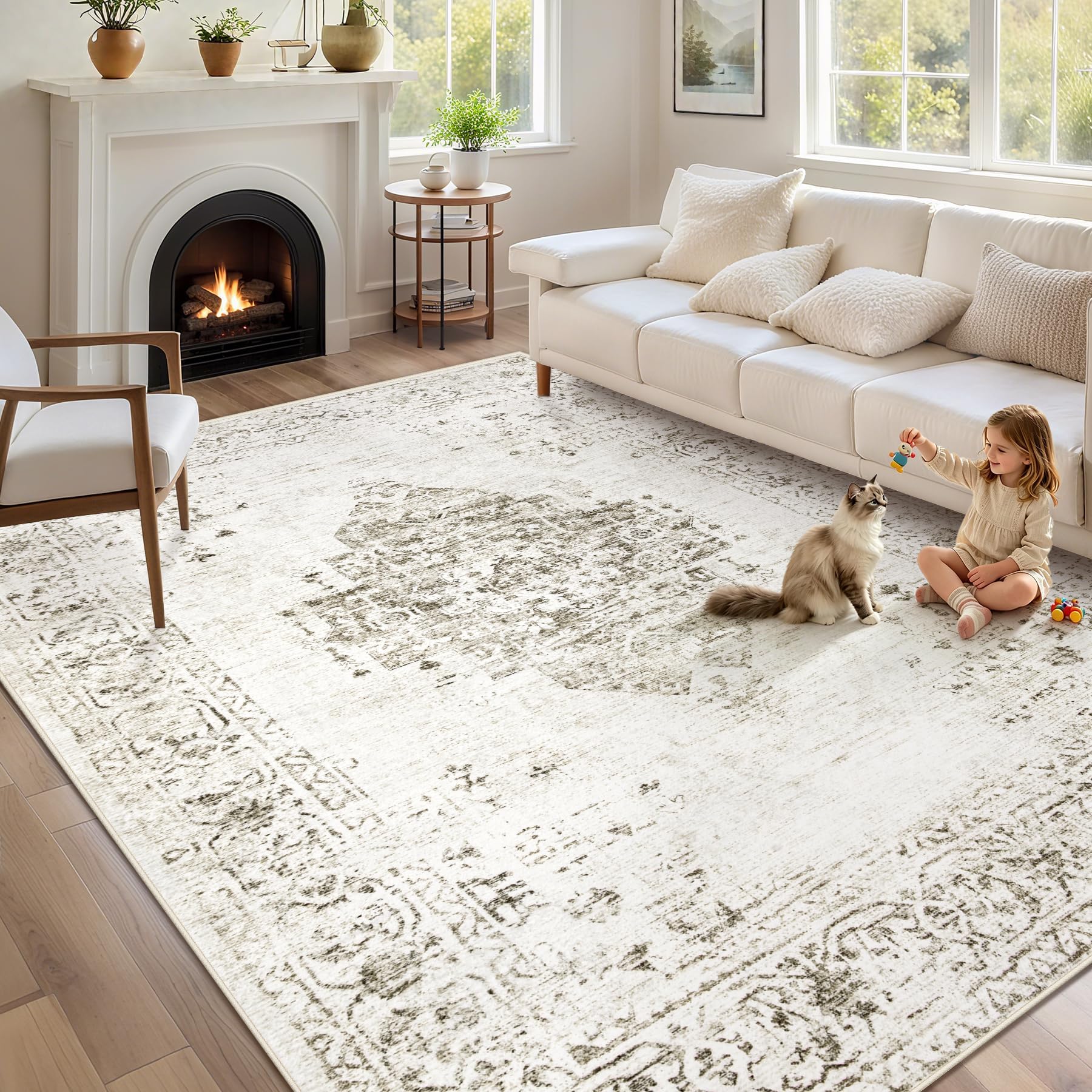 Amazon.com: 6x9 Area Rugs for Living Room: Washable Vintage Large