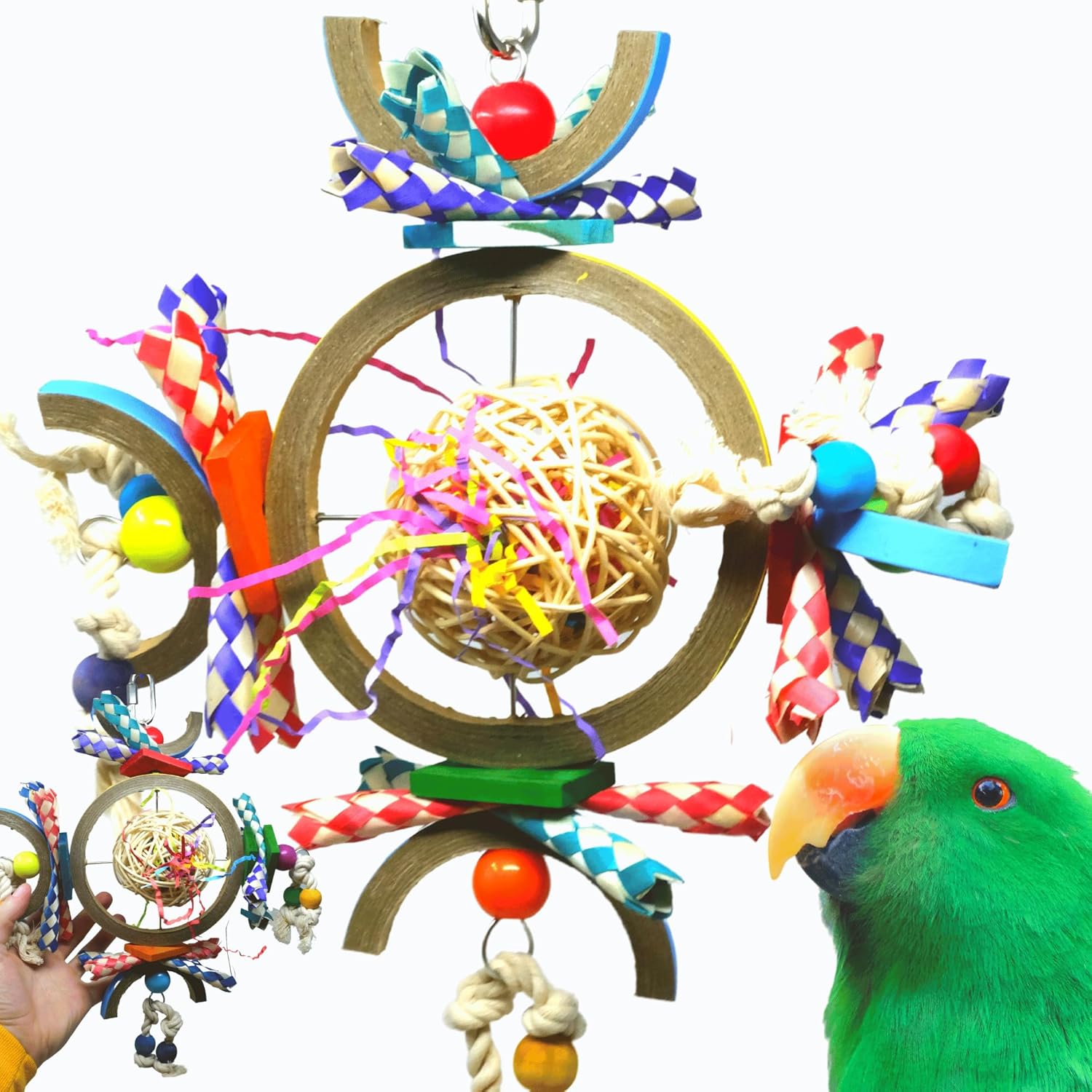 Bonka Bird Toys 841 Space Station 15 x 13.50, Large Parrot Chew Cage Toy, Amazon, African Grey, Eclectus, and Similar Birds