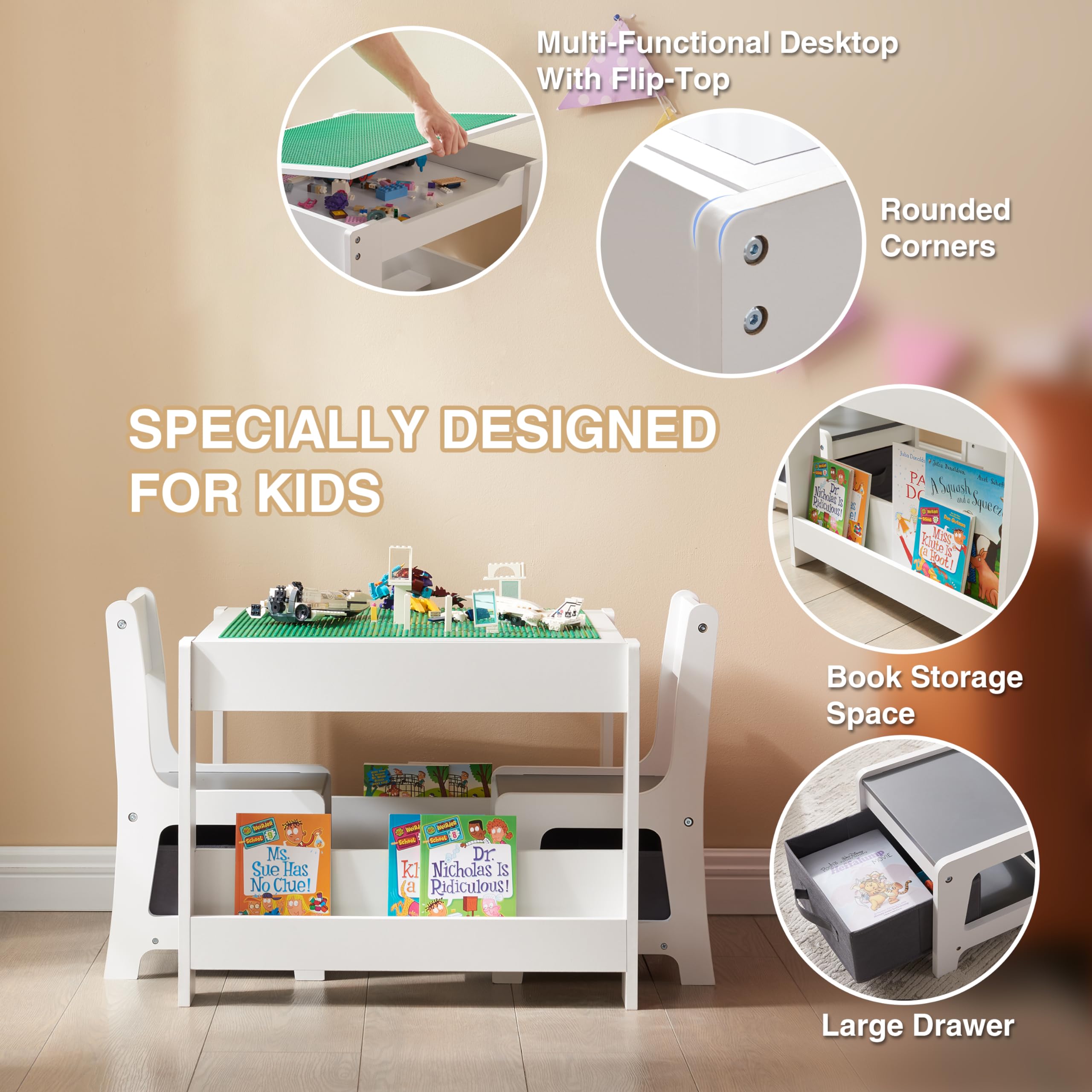Amazon.com: 3 in 1 Kids Wooden Activity Table with