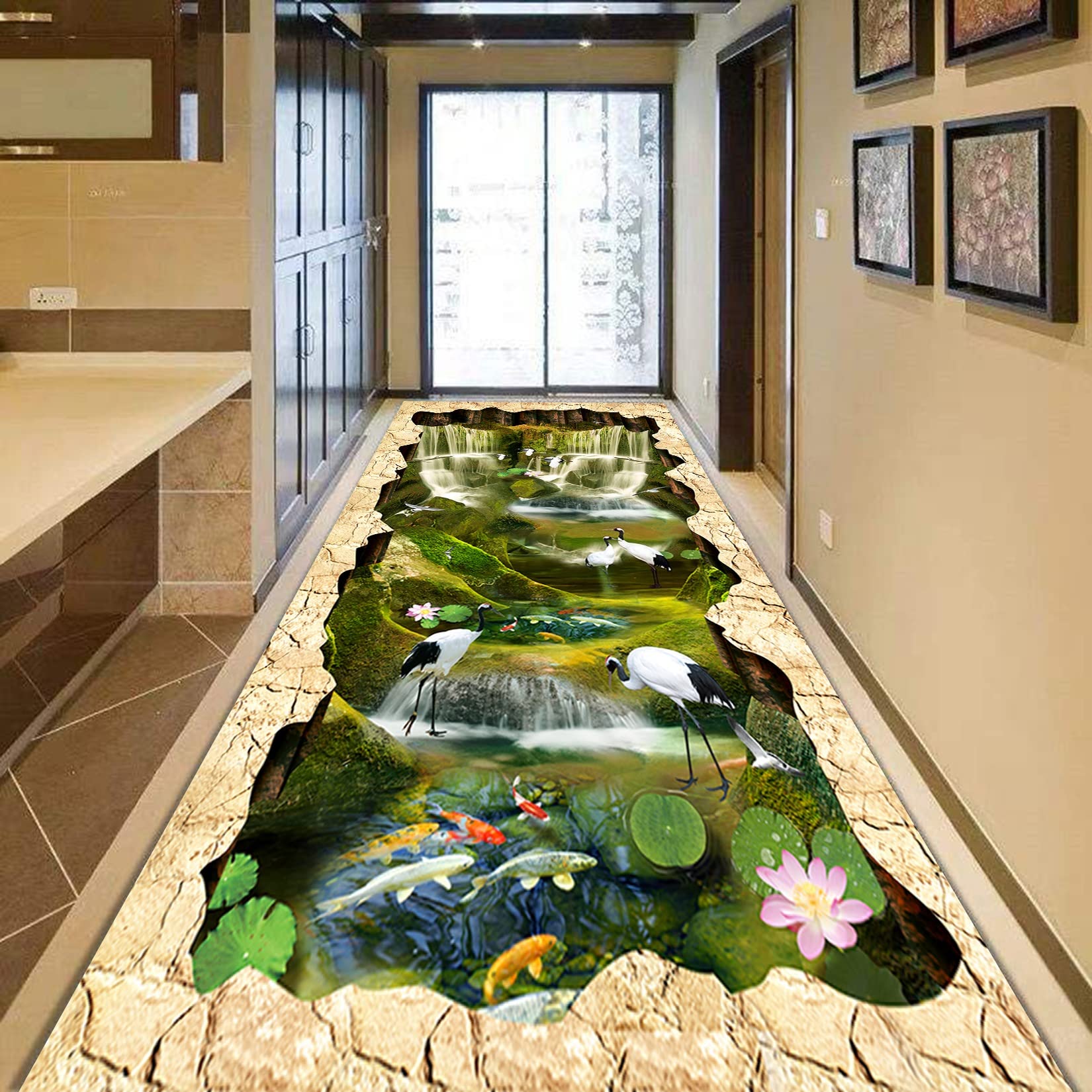 Tapis de couloir 80x380cm résistant pour la cuisine et les pièces de passage