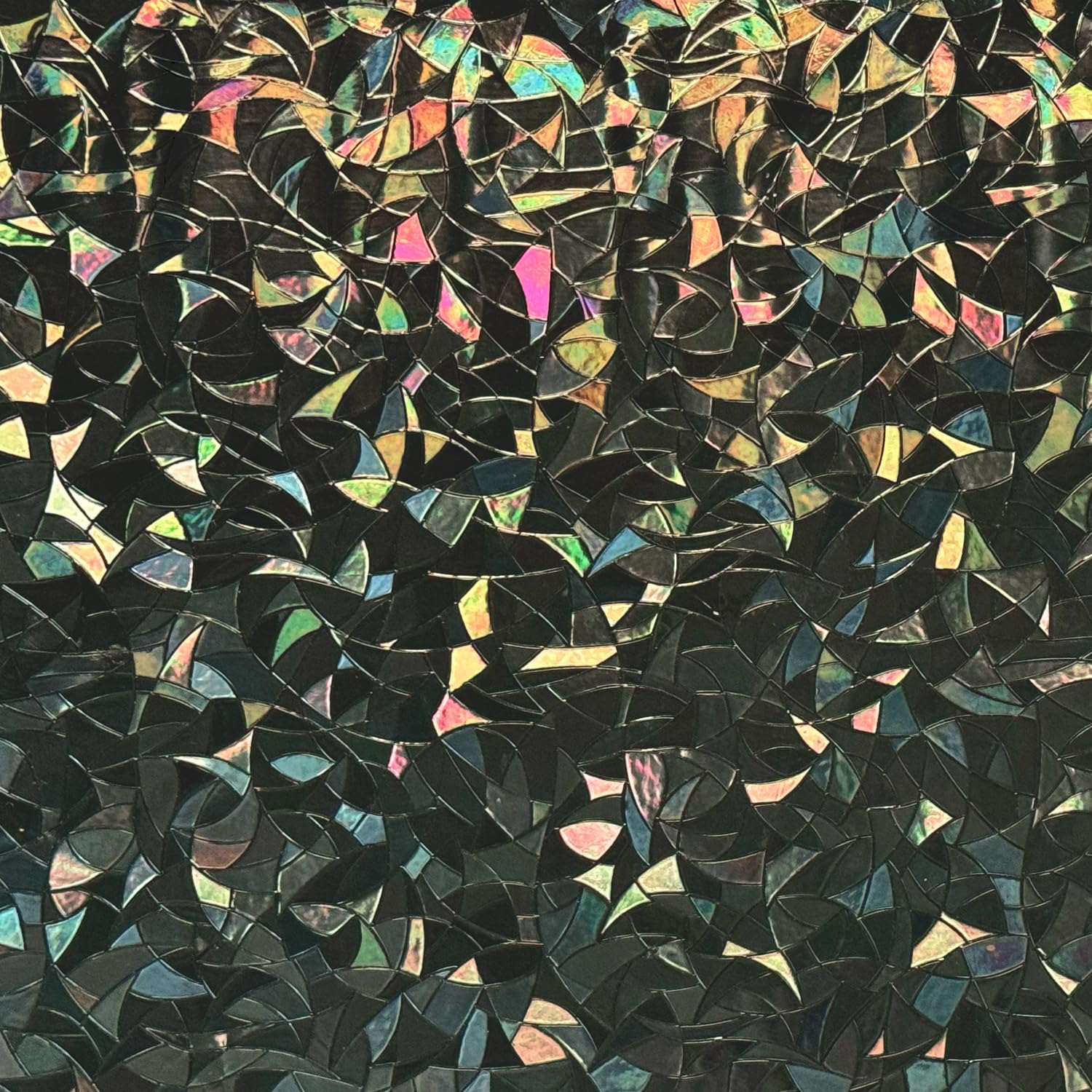 100% Light Blocking Privacy Window Film Blackout 3D Prism Sliding Glass Door Tint Room Darkening Rainbow Static Cling Heat Control Anti UV Removable