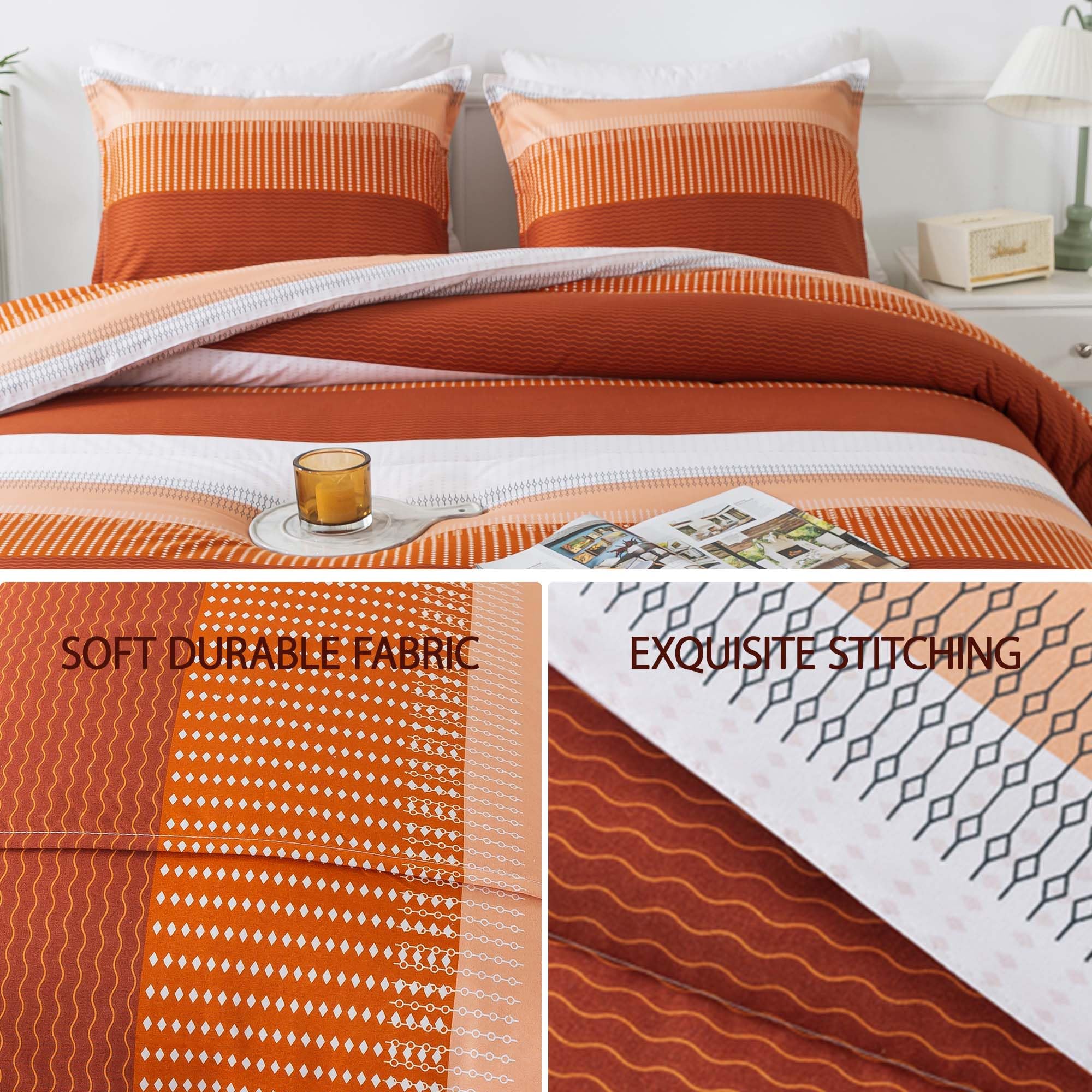 Amazon.com: Andency Stripe Comforter Set Full Size (79x90 Inch), 3