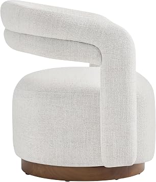 KISLOT, Swivel Accent Chair, Modern Arm Chair with Wooden Base, Cream, 2PCS