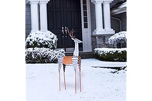 Alpine Corporation 30" H Outdoor Metal Rustic Standing Reindeer