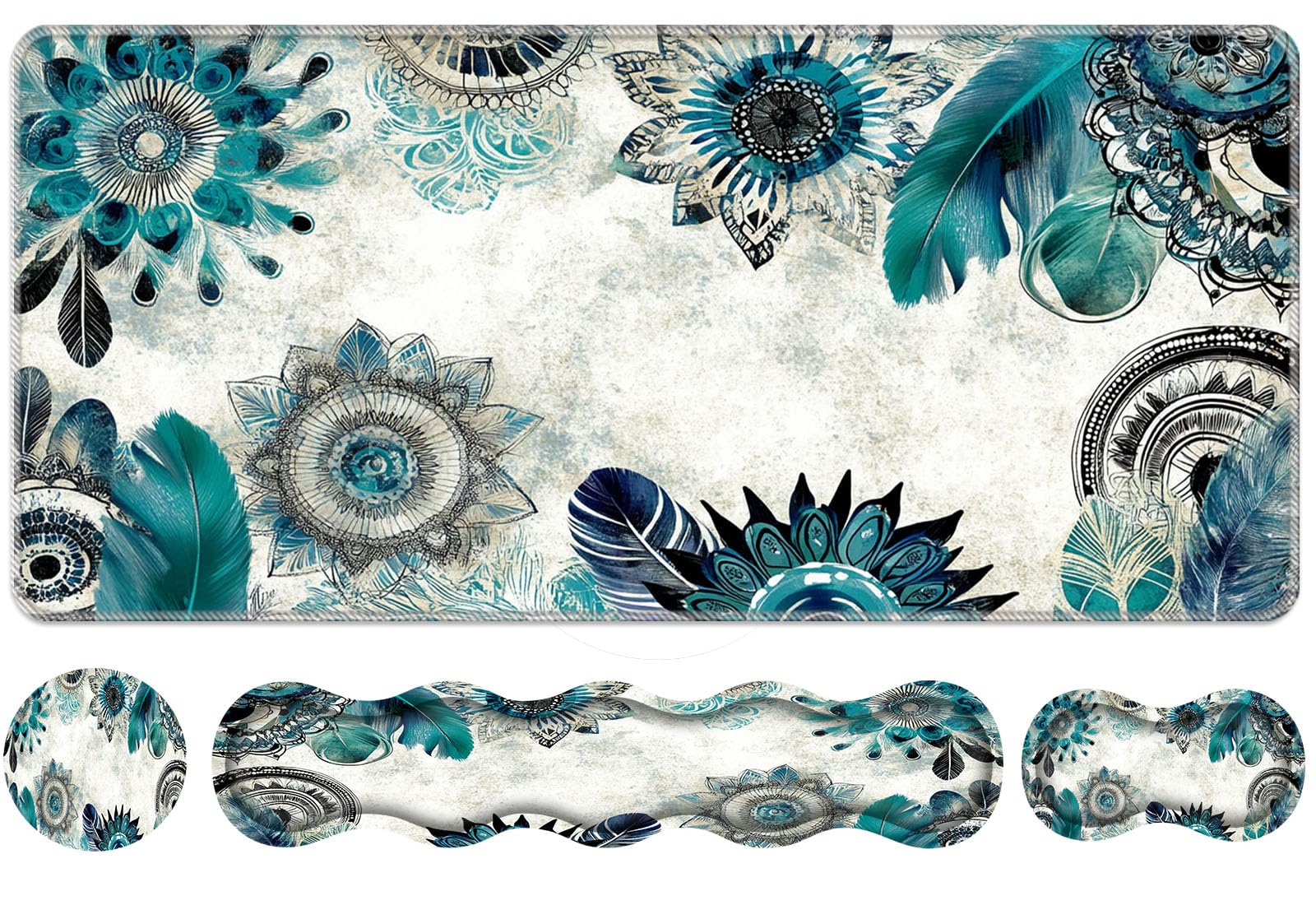 ZXYBNMLE Keyboard Wrist Rest Set,Memory Foam Wrist Support Mouse Pad,31.5"x11.8" Desk Mat for Comfortable Typing & Pain Relief,Non-Slip Base for