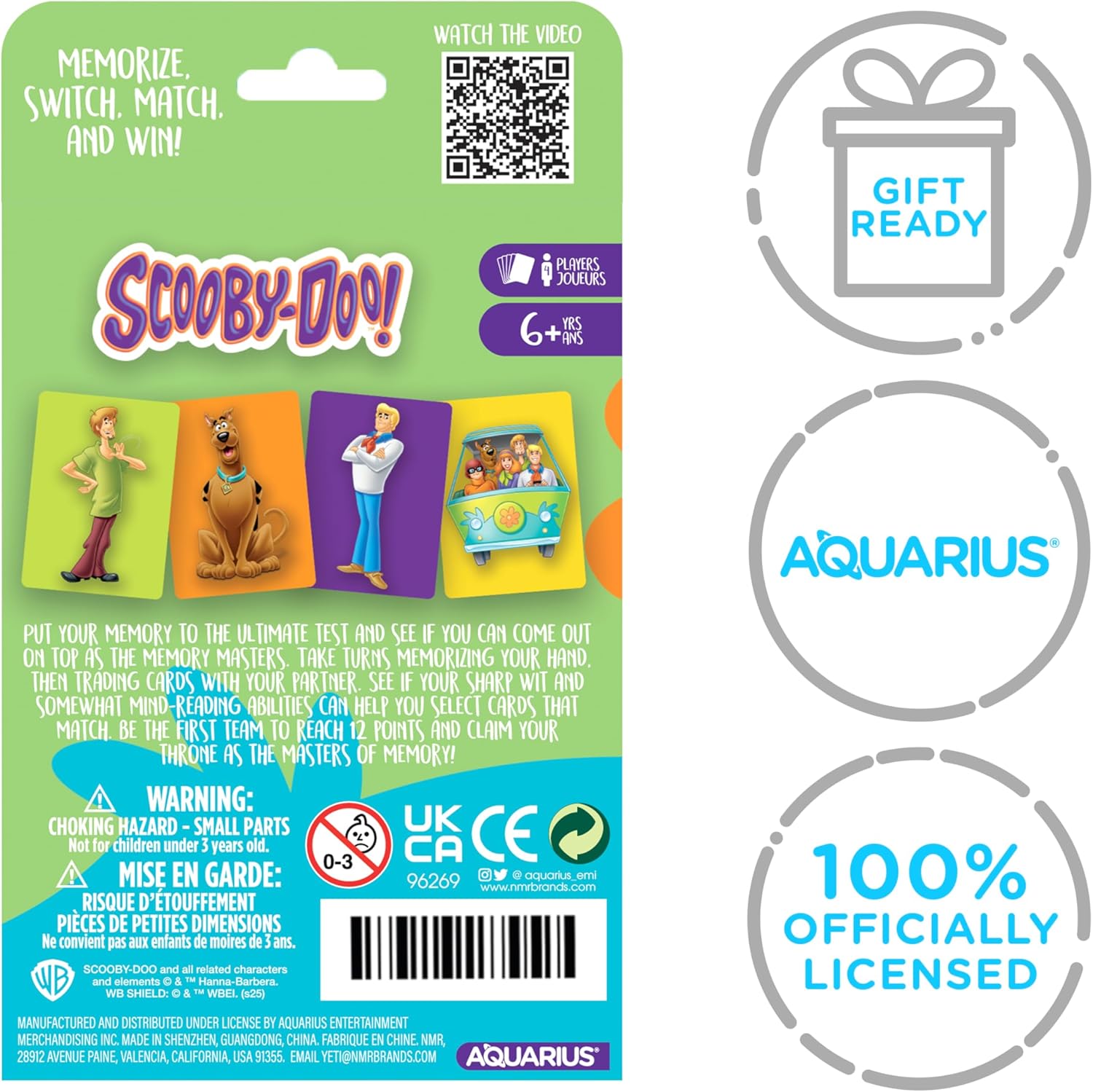 Aquarius Scooby Doo! Memory Master Card Game - Fun Family Party Game for Kids, Teens & Adults - Entertaining Game Night Gift - Officially Licensed Scooby Doo Merchandise