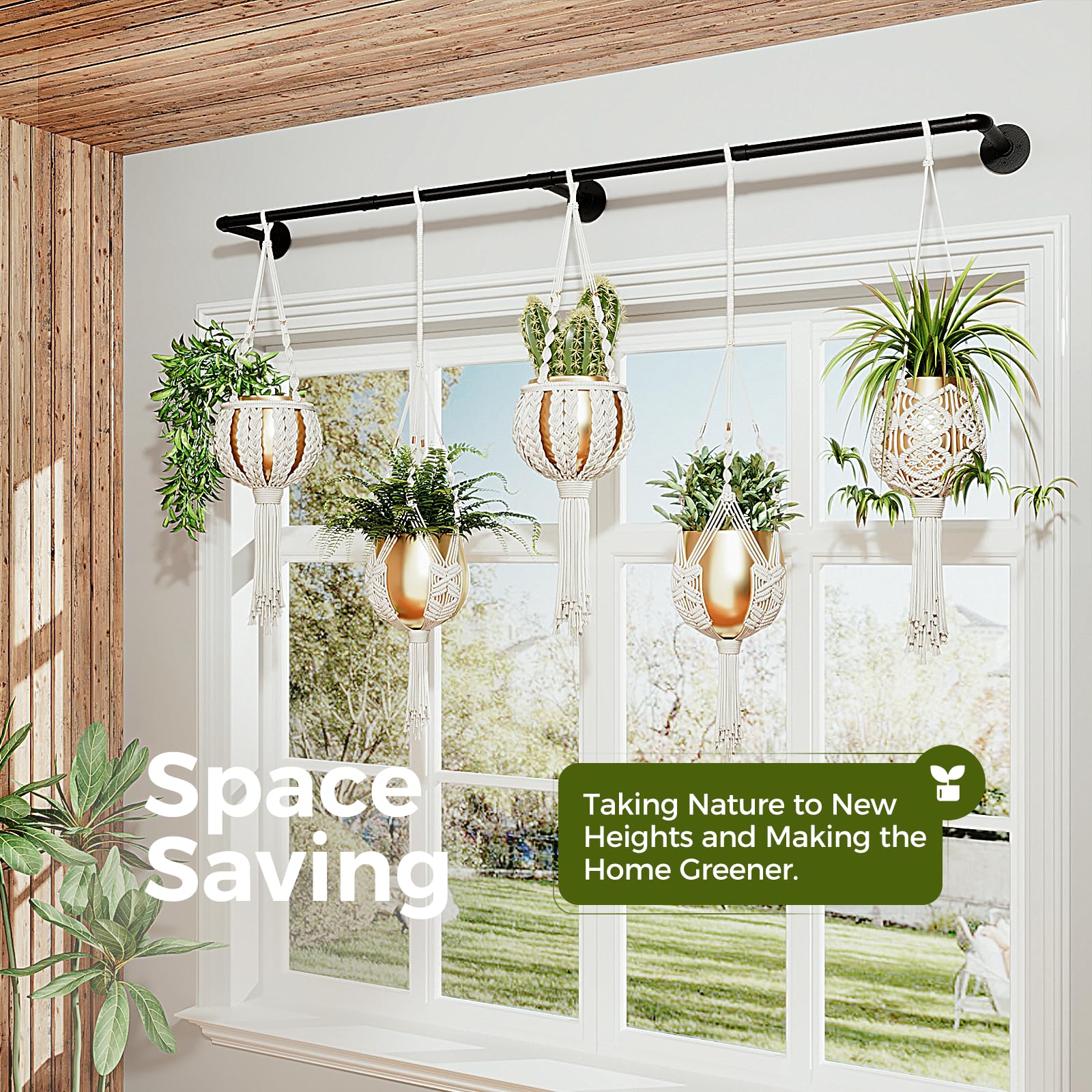 Amazon.co.jp: Bamworld 植物ハンガー 屋内 70インチ ハンギング