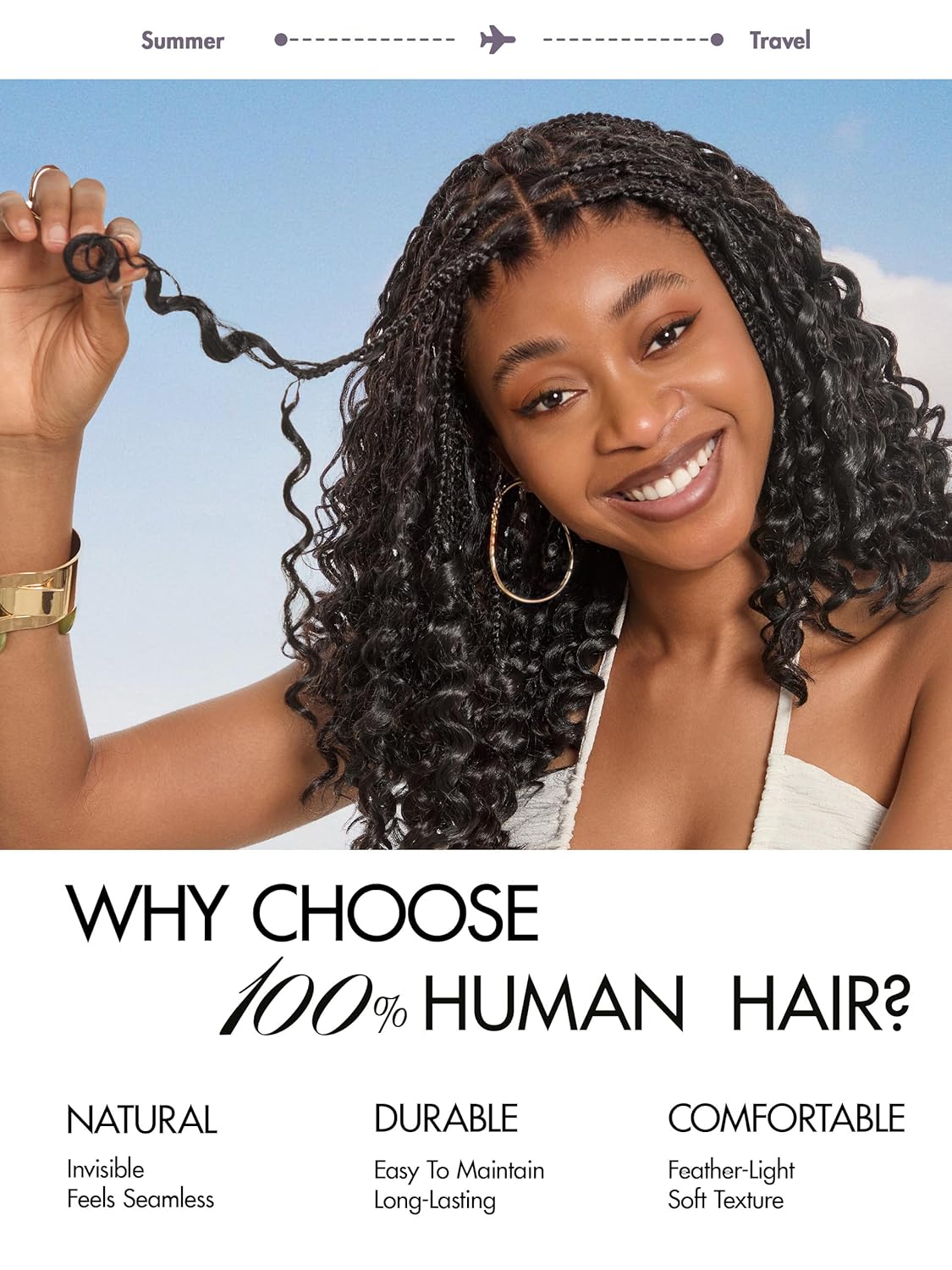LUVME Deep Wave Crochet Hair, 18 Inch 130g About 100 Strands, Pre-Separated & Pre-Fluffed Human Crochet Hair Extensions, Soft Natural Look, Lightweight & Tangle-Free