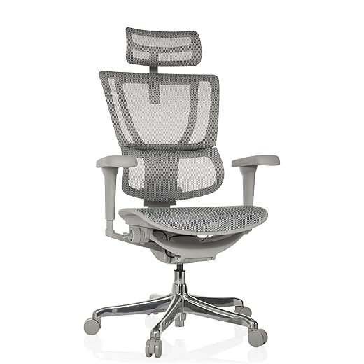 hjh OFFICE 652111 Profi Chefsessel ERGOHUMAN ergonomischer Bürostuhl mit Vollausstattung, Originales Design, Netzstoff Schwarz