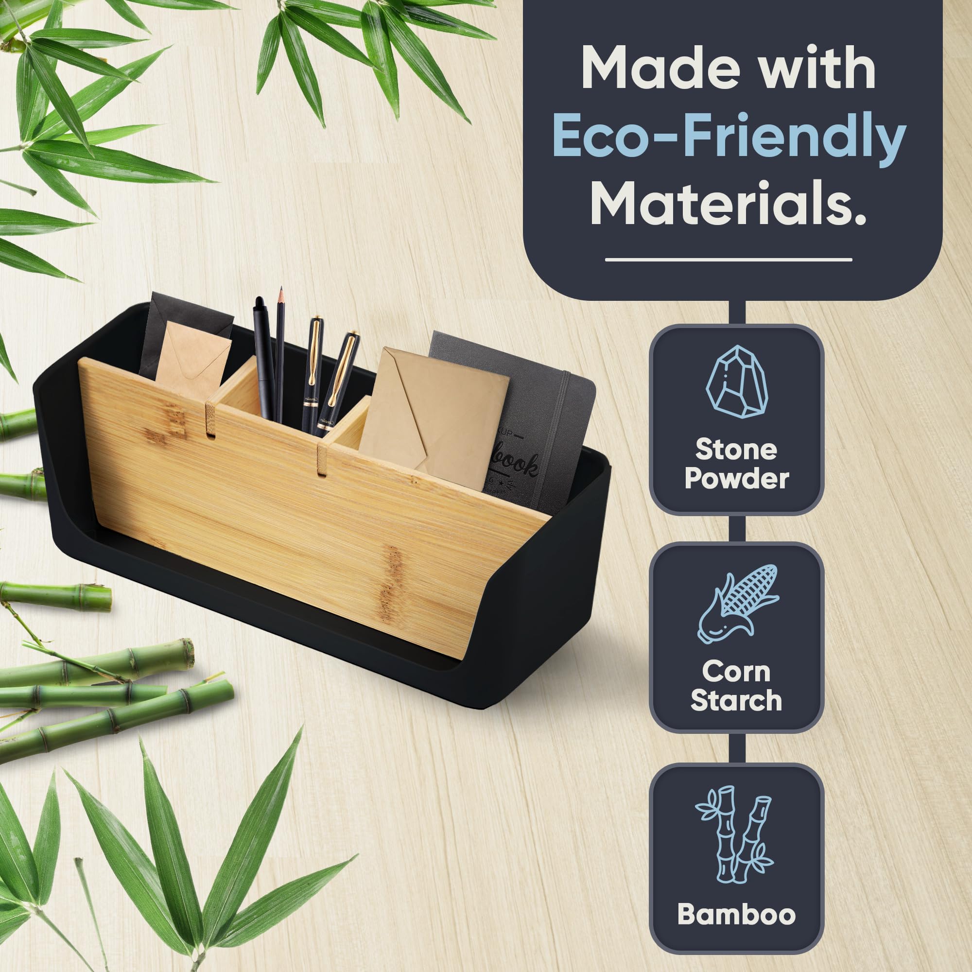 LIVONDO ECO desk organiser, table, office, cosmetic organiser, mobile phone & tablet holder, pen holder, desk, letter tray - Image 4