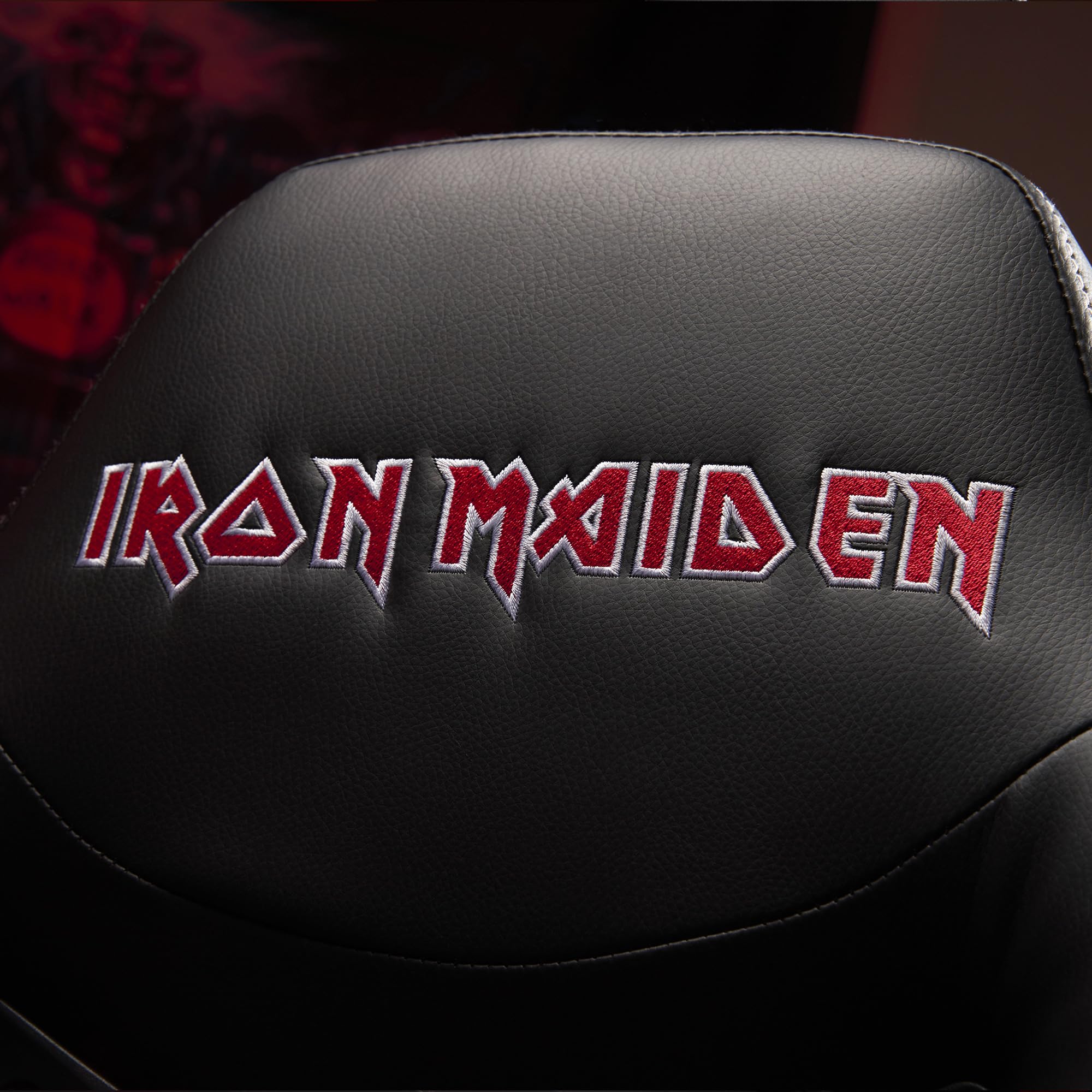 Subsonic - Chaise Gaming Iron Maiden pour Enfant et Ado - Fauteuil de Bureau Ergonomique avec Mousse Haute Densité, Mécanisme à Bascule et Accoudoirs Confortables - Hauteur Réglable - Noir