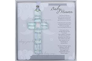 Baby in Heaven Clear Mosaic Handmade Glass Cross, Infant Loss Gift, Child Loss Sympathy Gift