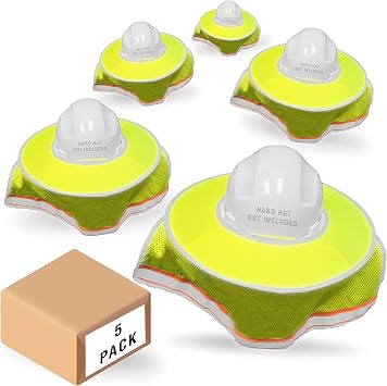KwikSafety - Charlotte, NC - Lord Vader Hard Hat Sun Shade [2PK, 5PK, 10PK Hi Vis Cooling Mesh Reflective Strip & Elastic Band Regular Brim Neck Protection Sun Shield
