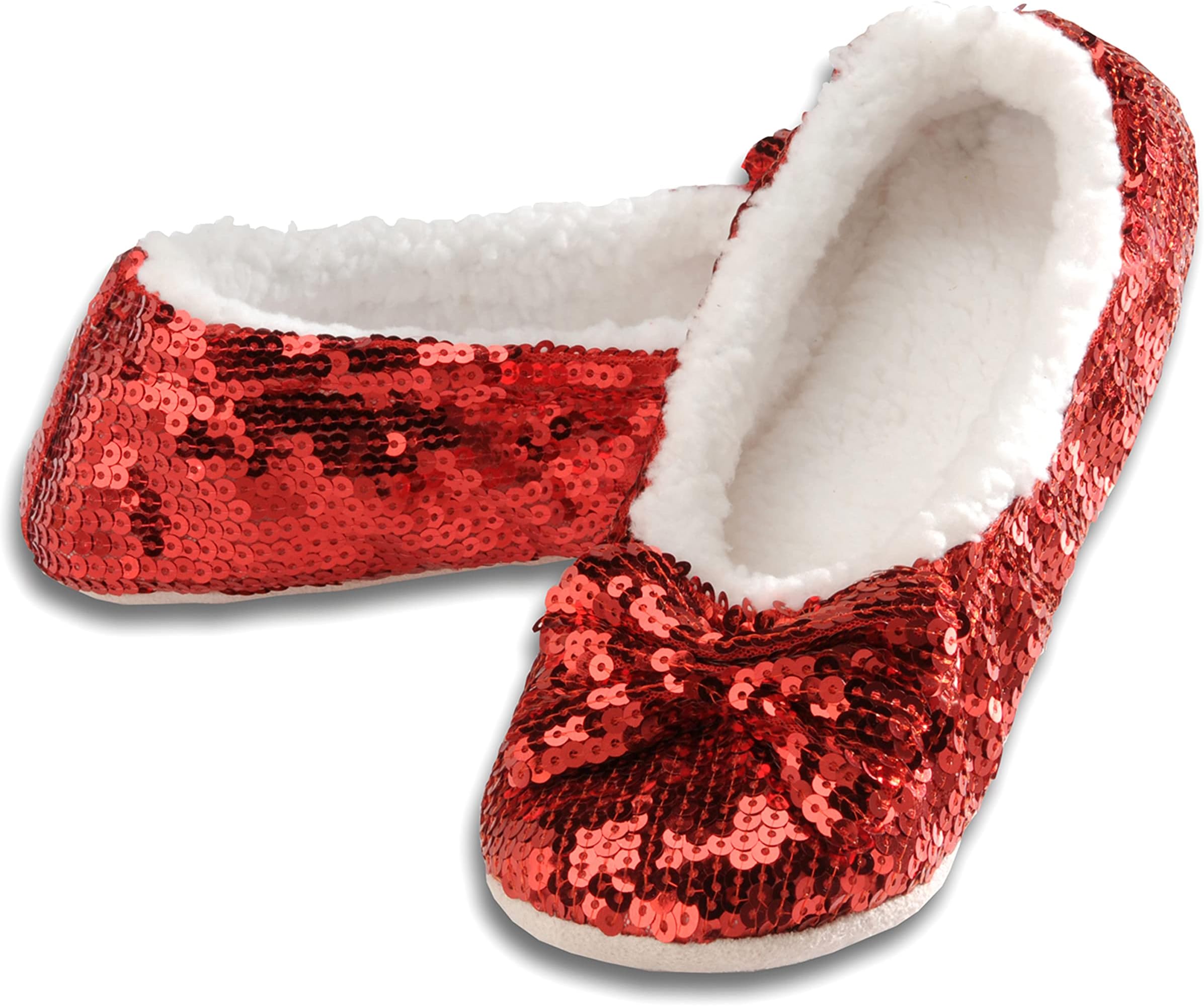 Snoozies Ballerina Bling Metallic Shine Slippers | Sequin House Shoes for Women | Slipper Socks with Grippers | Cute Indoor Footwear