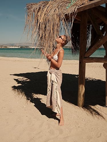 Miniatura 50 de SMYRNA TURKISH COTTON - Toalla de playa turca original de la serie Herringbone Algodón, prelavada, 37 x 71 pulgadas Toalla de baño peshtemal