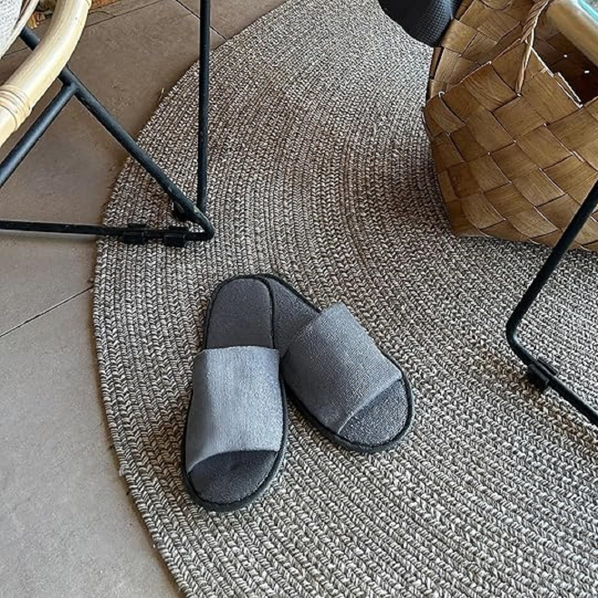 Kiuiom Ciabattine Spa Morbide,Pantofole Hotel,Ciabatte Ospiti,Pantofole in Pile Corallo Punta Chiusa Pantofole Portatili Unisex Antiscivolo per Hotel Spa Casa Viaggi (4 Paia 2#)