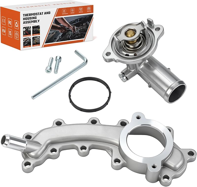 Carcaça da válvula termostática em alumínio ISINSWIFT com tubo de saída de água para Chrysler, Jeep, Dodge e Ram – Kit