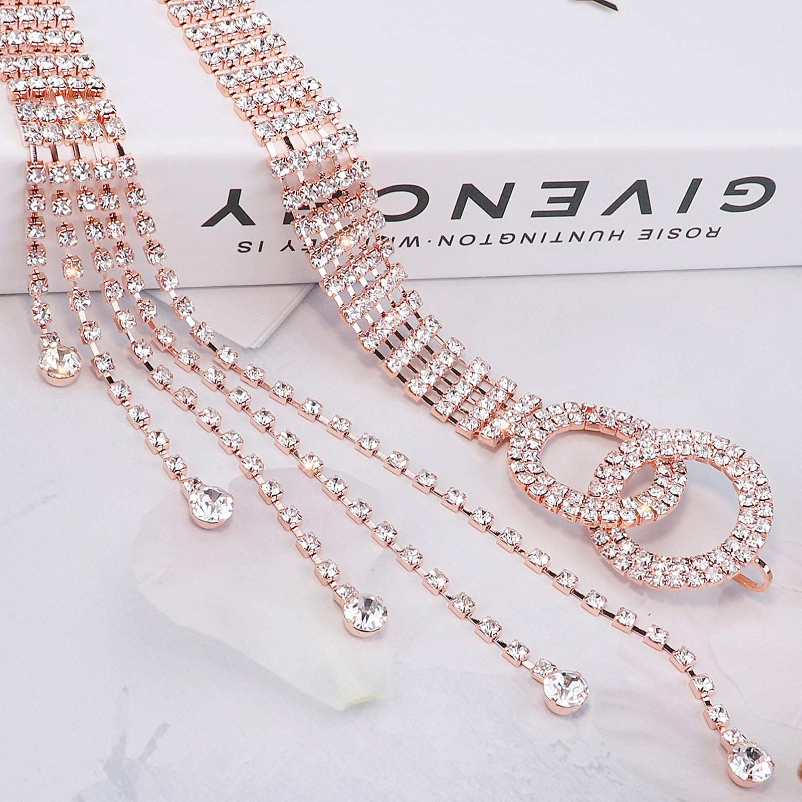 YooAi Ceinture en cristal pour femme avec strass et anneau torique pour robe