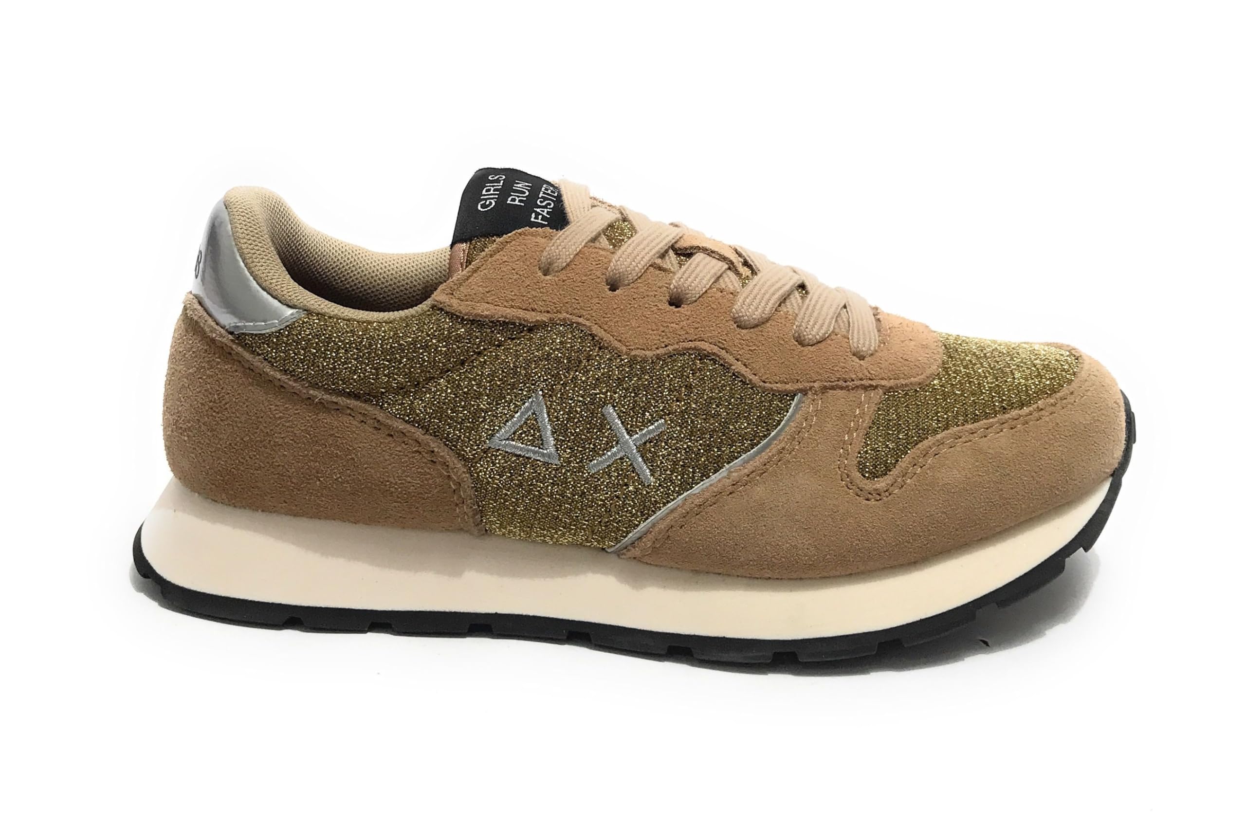 SUN68 Scarpe Sneaker Girl's Ally Glitter Textile Teen Suede/Nylon Oro Z25SU07 Z44404T 38