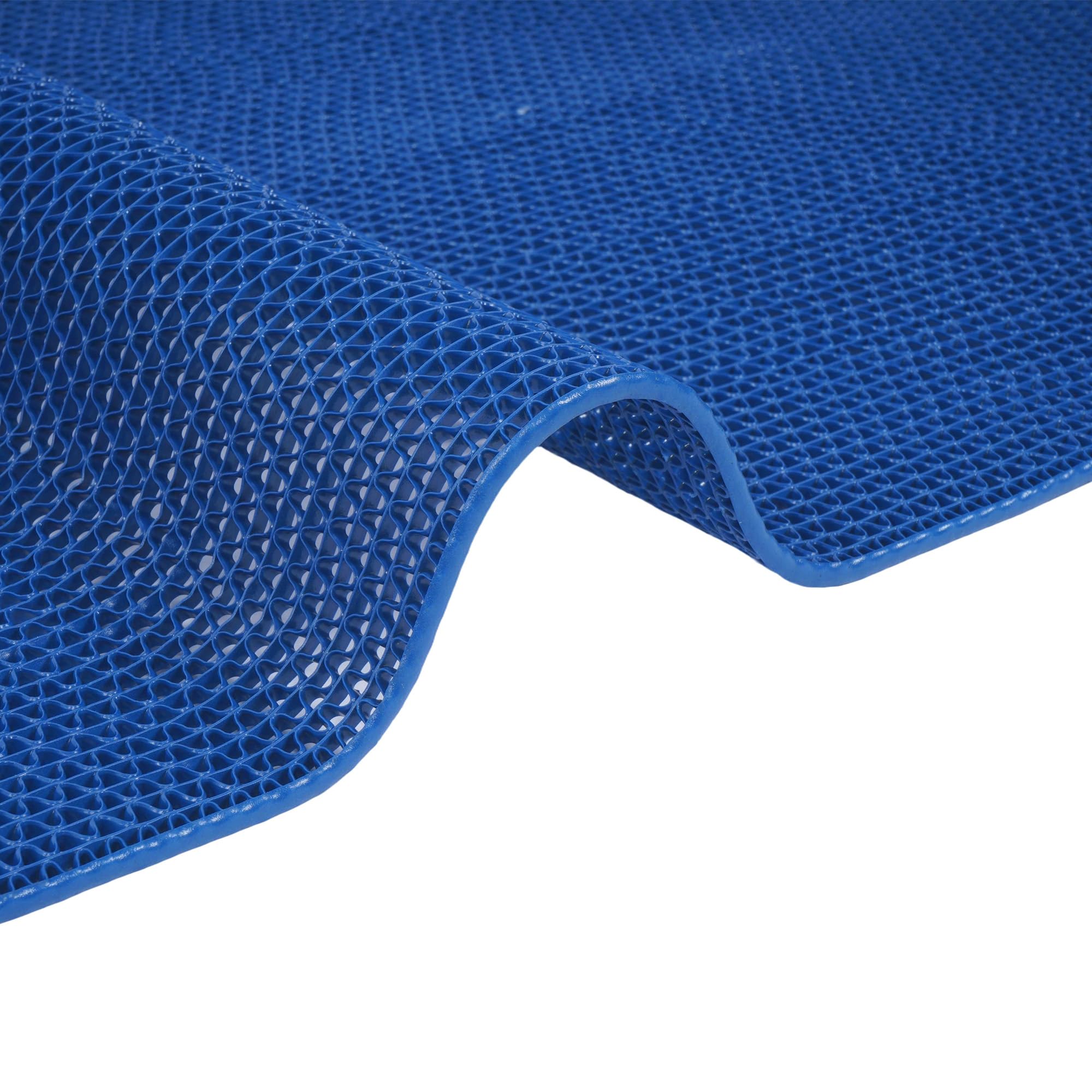Alfombrilla de drenaje por metros, 500 x 90 cm, antideslizante, 5,5 mm | Alfombrilla antideslizante de drenaje de PVC, para baño, cocina, piscina, color azul