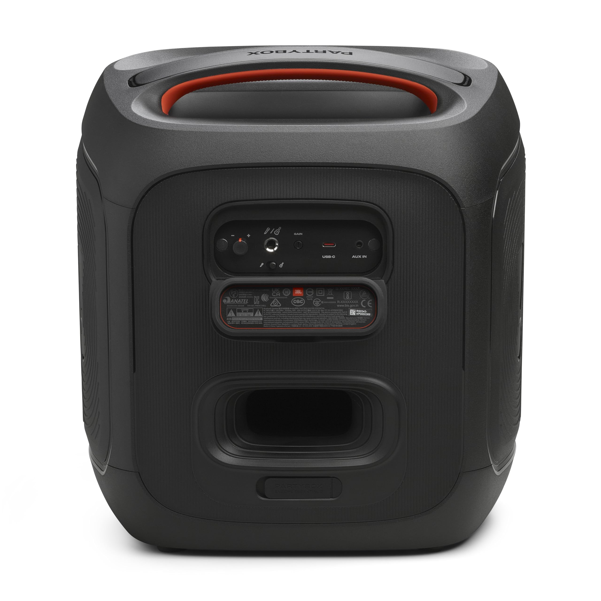 JBL PartyBox Encore Essential 2 - Portable Battery-Powered Party Speaker with AI Sound Boost, Up to 15 Hours of Play time, IPX4 Splash Proof, and Multi-Speaker Connection by Auracast (Black)