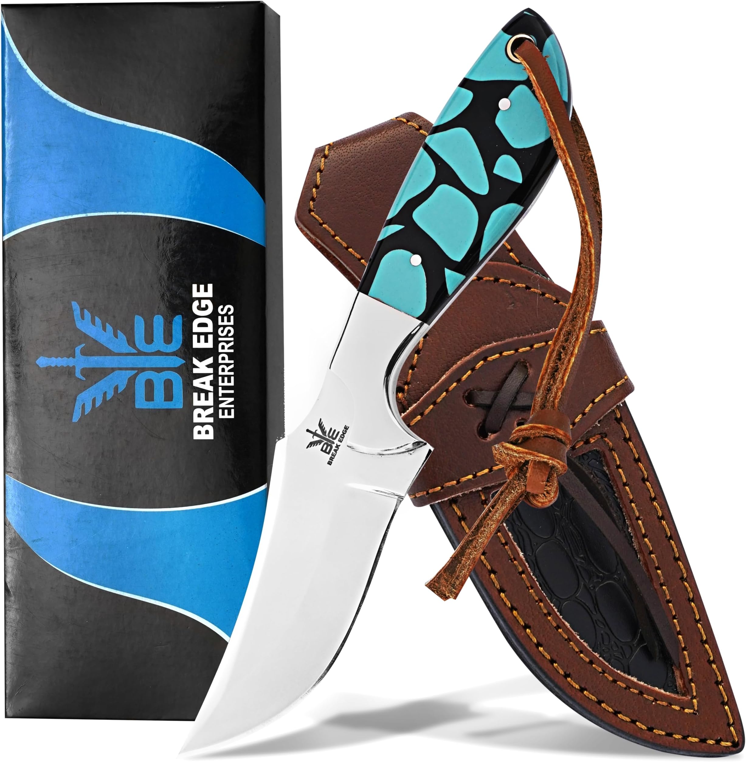 Handmade Cowboy Knife for Men & Women,Outdoor Camping Hiking Knife,Stainless Fixed Blade 7.5โโ Gift for Boy Friend, Full tang knife
