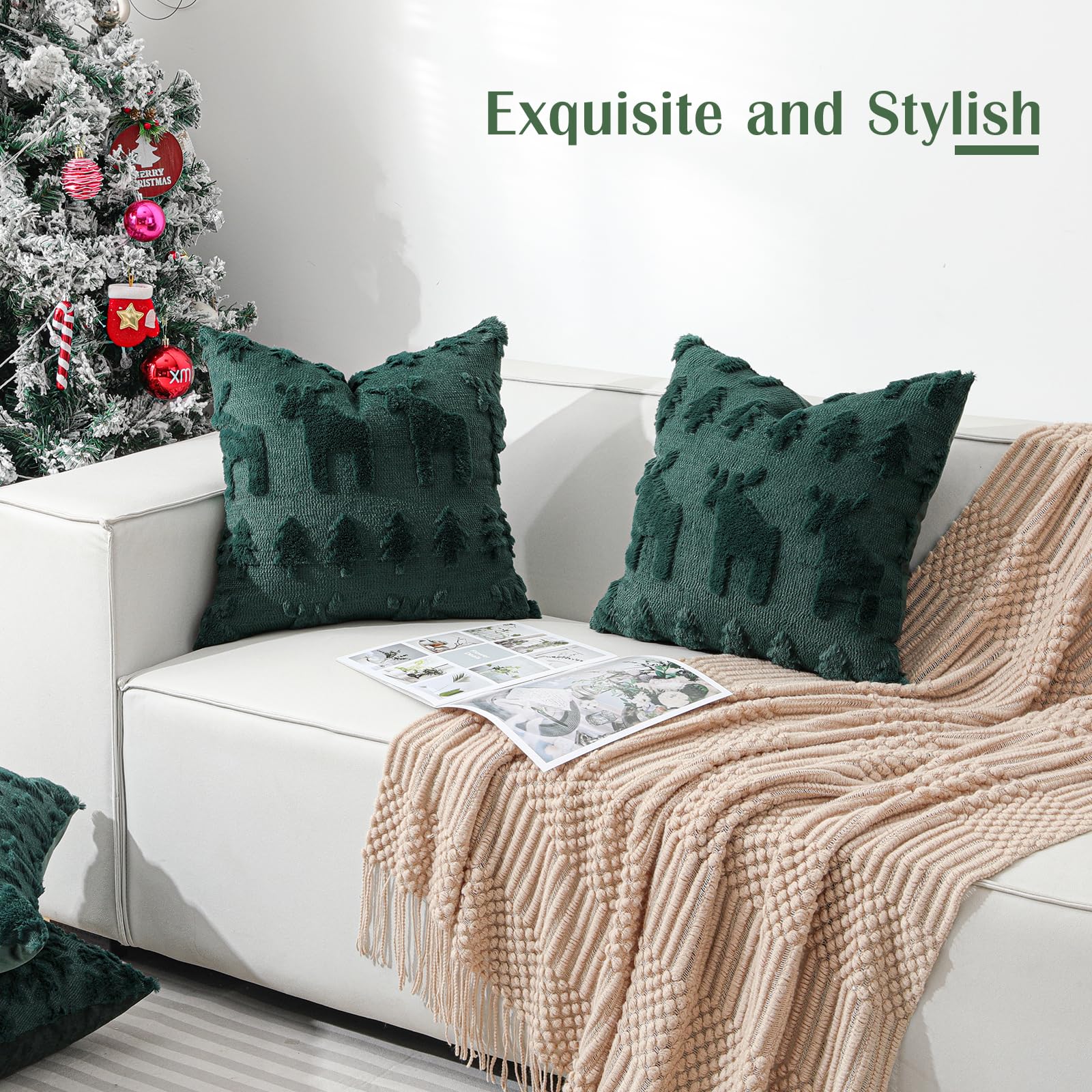 Lewondr Christmas Throw Pillow Cover 18x18 - Image 2