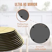 Vista 3 de Houseables Centros de mesa de espejo dorado para mesas, espejos redondos para centros de mesa, bandejas de espejo, bandeja redonda para mesa