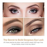 Vista 5 de MSQ Juego de brochas de sombra de ojos, 20 piezas, brochas de maquillaje, brochas de mezcla para sombra de ojos, delineador de ojos, cepillo