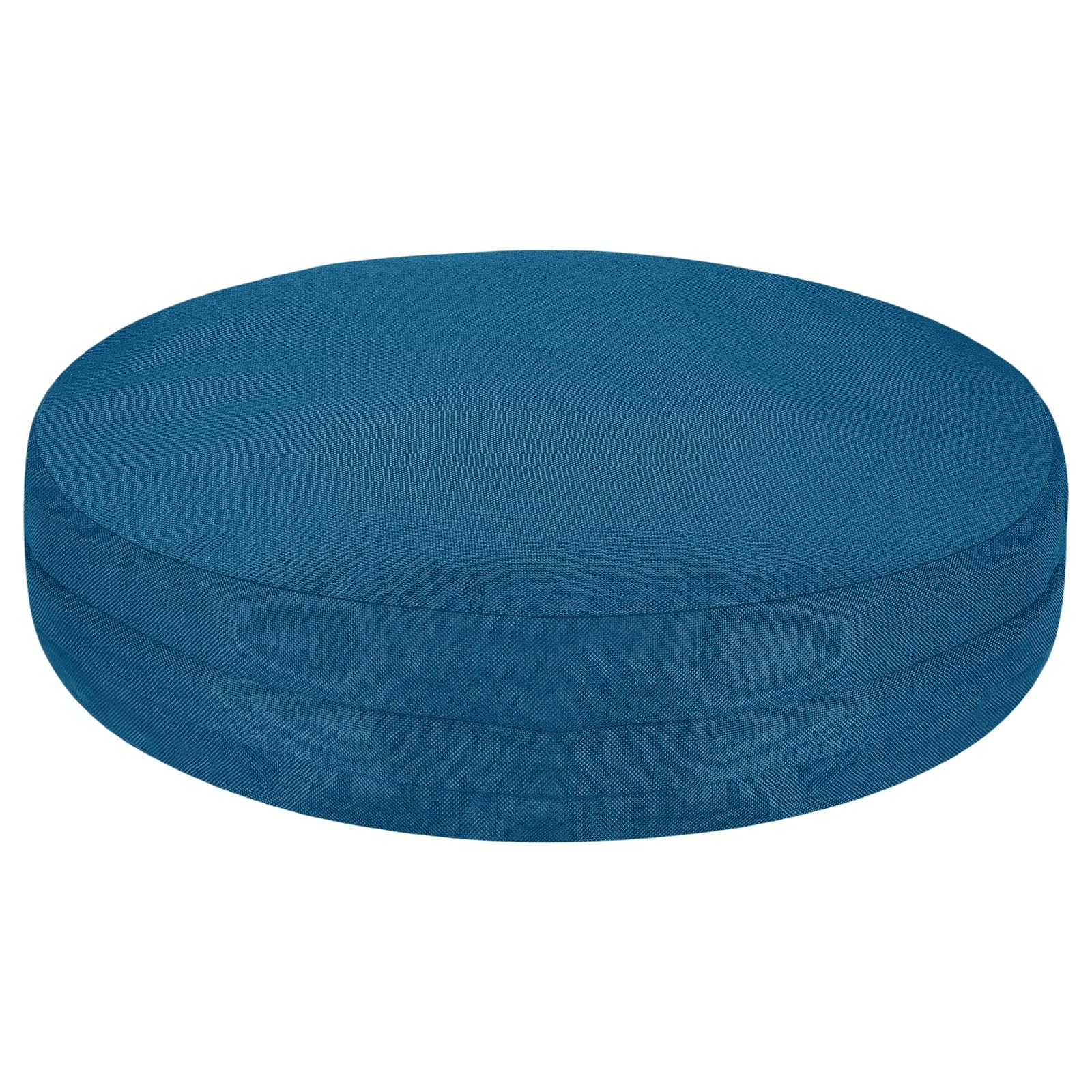 sourcing map Round Floor Pillow Cover, 23.6" Floor Cushion Cover, Washable Dustproof Round Tatami Meditation Pillow Protector with Zipper for Living Room Bedrooms Office Outdoor Indoor, Blue