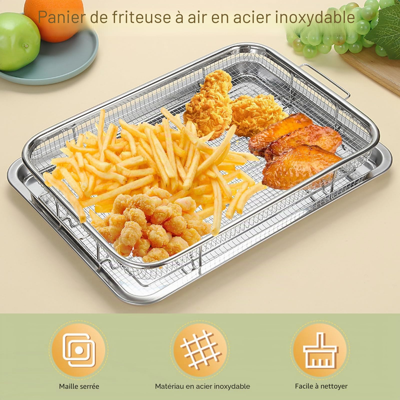 Lot de 2 Plaques à Pâtisserie en Acier Inoxydable avec grille,30X40x2cm Plaque de cuisson Rectangulaire Pour four et cuisinière - Grande plaque de four et grille à gâteau