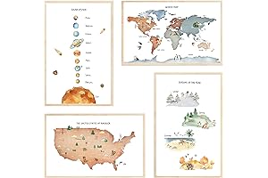 Laminated Educational Posters for Homeschool Wall Decor and Kindergarten Learning