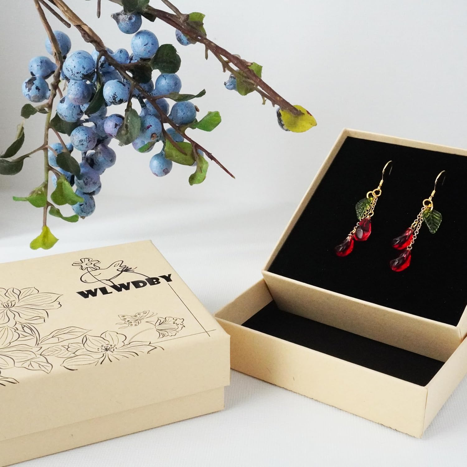 Handmade Pomegranate Seed Earrings - glass fruit earrings 925 Silver 14k Gold-Plated Hooks, Unique Nature-Inspired Jewelry for Women gift - Image 6
