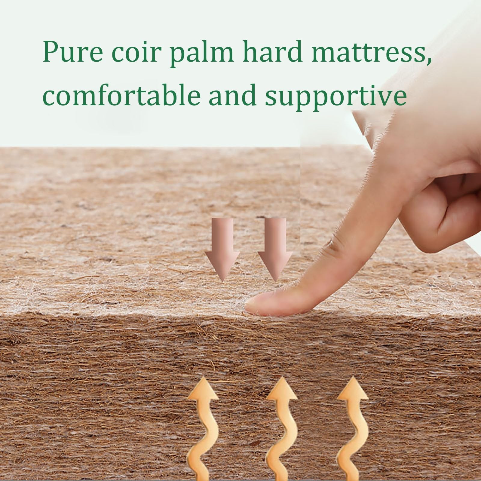 Matelas en fibre de coco respectueux de l'environnement – Soutien ferme du dos, Zoné Elastici pour un t ultime, design pressé à haute température, et idéal pour les Spers de soutien.