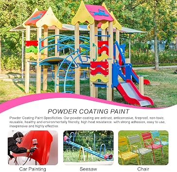 Powder Coating Paint, Gold/Silver/Rose Gold Powder Coat Perfect for Metal Surfaces | Car Paint | Building | Powder Paint for Steel Structures, Factories, Playgrounds, Gardens (3 Colors)