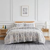 Vista 42 de Southshore Fine Living, Inc. Juego de funda de edredón de tamaño Queen a cuadros azul, duradero, resistente a la decoloración, con cierre