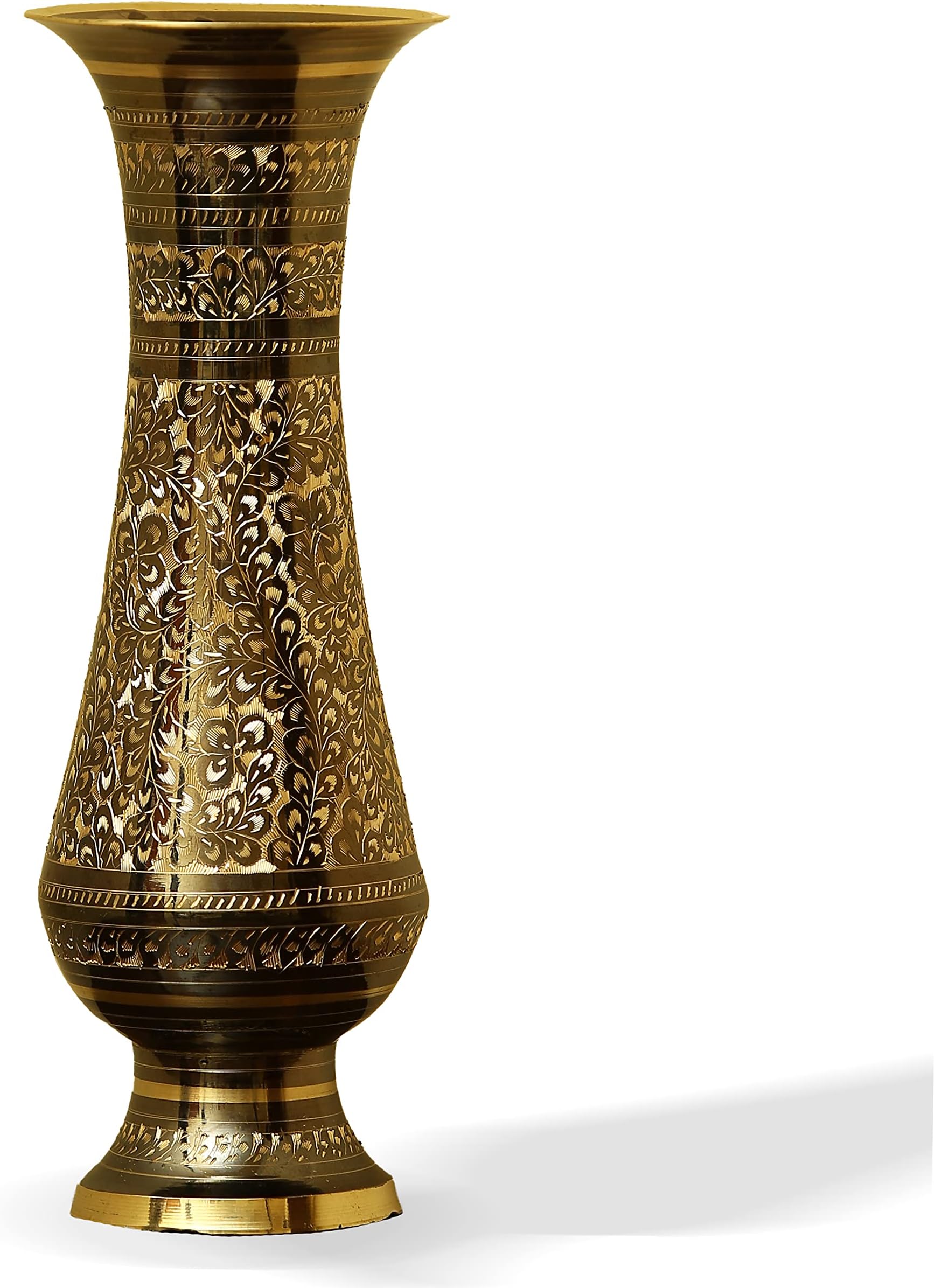 Afloral Distressed Gold Metal Fluted Vase Home & Kitchen