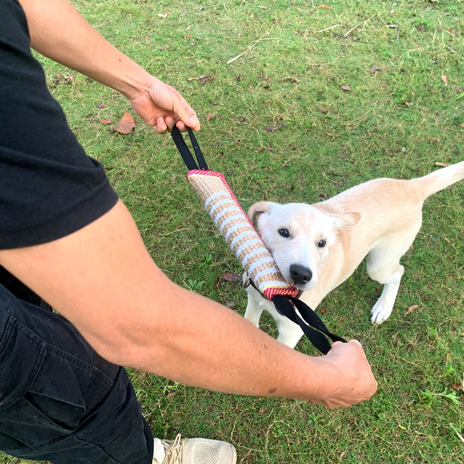 Giocattolo Per Cani A Forma Di Salsiccia In Iuta - Con Maniglie E Strisce Riflettenti, Per Tiro Alla Fune E Morso