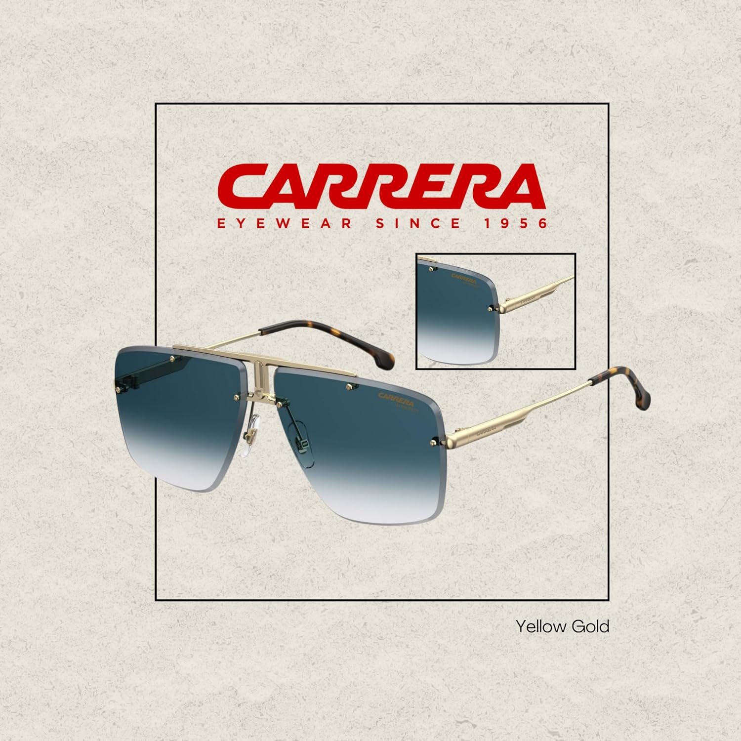Carrera CA1016/S Square Sunglasses for Men for Women +BUNDLE with ACCESSORY EYEWEAR KIT