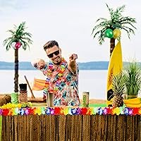 Vista 7 de Ruisita Juego inflable de 57 piezas para fiesta Luau, incluye palmeras inflables, plátano, bolas de playa, flamenco, juguetes de flamenco, loro