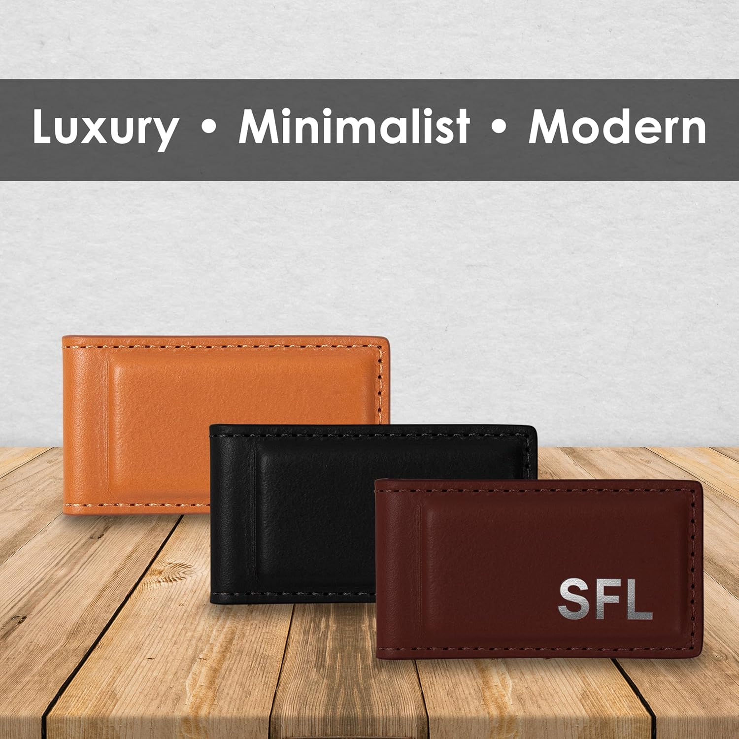 Northwind Personalized Leather Magnetic Money Clip - Made in USA - Custom Monogrammed Full Grain Leather Bill Clip for Men - Image 6