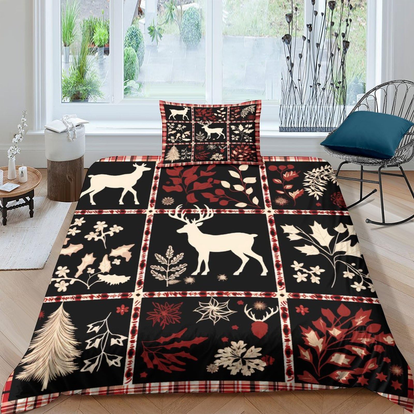 Housse de couette cerf imprimé 3D en microfibre premium de qualité supérieure single