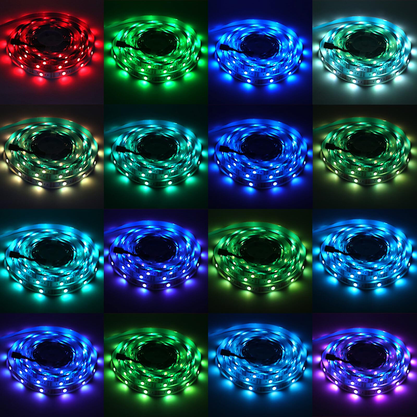 KAFULA 5V RGB LED Light Strip with 4AA Battery case (with on/Off), IP65 Waterproof, 30 LEDs/m 1m Flexible LED Fairy Light CRI85+, SMD5050 LED Rope Light with 24 Key IR Controller, Home Decoration